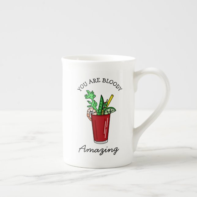 Tasse En Porcelaine Vous êtes Extraordinaire de sang, Bloody Mary Pun (Droite)