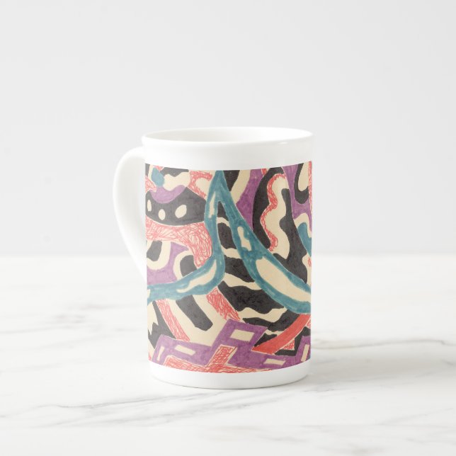 Tasse En Porcelaine "Wild" Original Abstrait (Devant gauche)