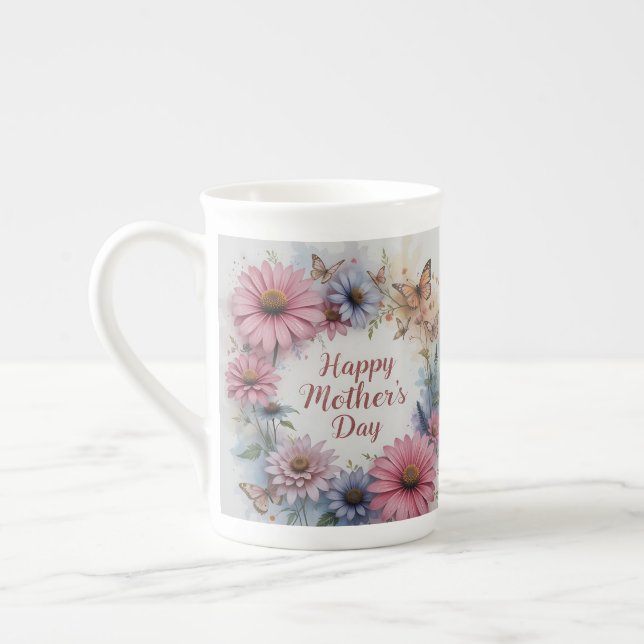 Tasse En Porcelaine Wildflowers Happy Mother's Day (Gauche)