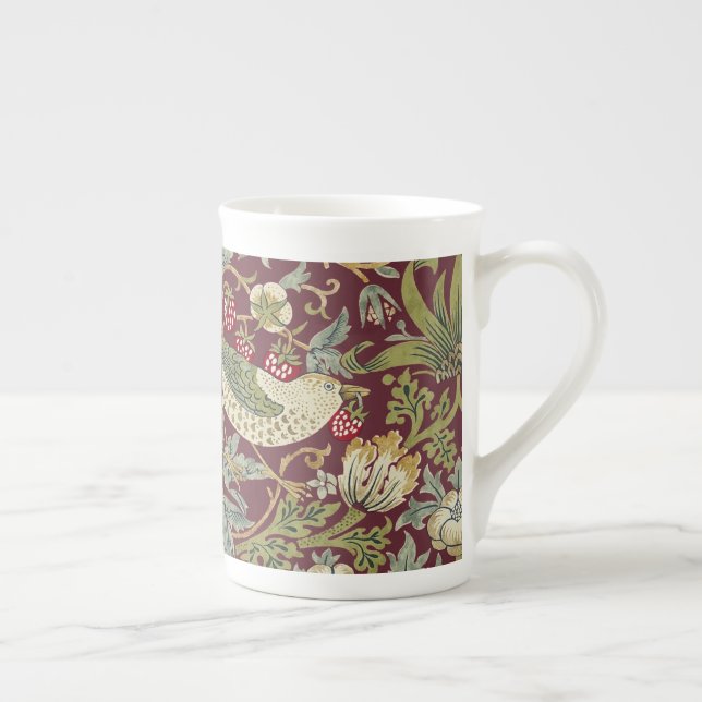Tasse En Porcelaine William Morris Strawberry Thief Motif textile (Droite)