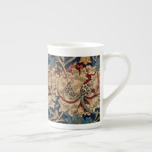 Tasse En Porcelaine William Morris Vintage motif floral rouge bleu