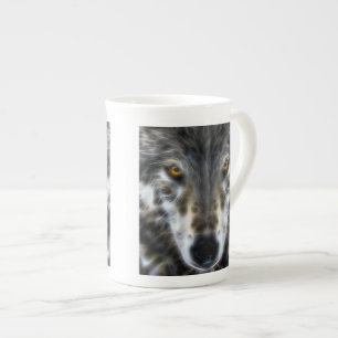 Tasse En Porcelaine Wolf Portrait graphique inspiré