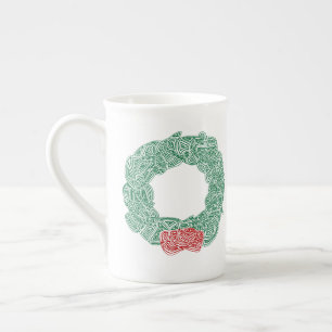 Tasse En Porcelaine Wreath de Noël
