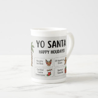 Tasse En Porcelaine Yo Santa Noël d'été drôle Tropical Vacances