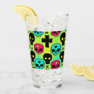 Tasse en verre à motif de crâne