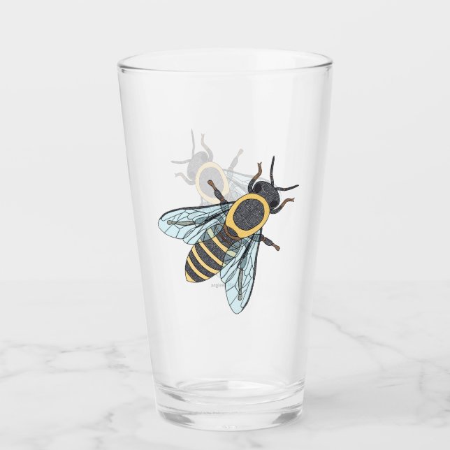 Tasse en verre abeille à miel (Devant)