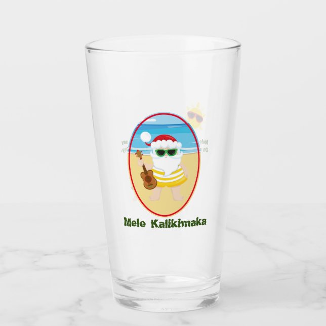 Tasse en verre Aloha Père Noël (Devant)