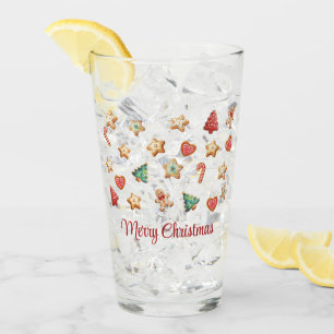Tasse en verre avec biscuits de Noël