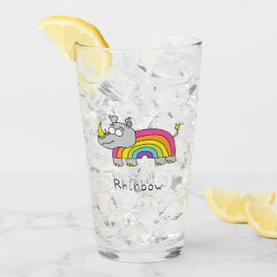 Tasse en verre d'arc-en-ciel de rhinocéros de