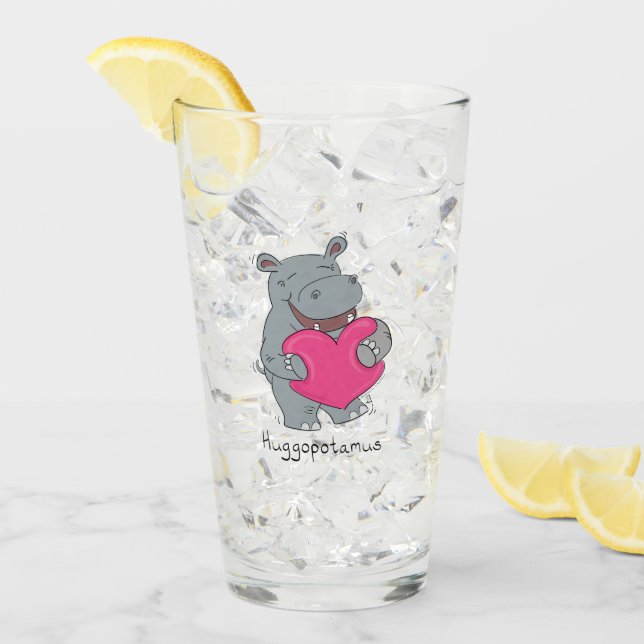 Tasse en verre de Huggopotamus (Devant glace)