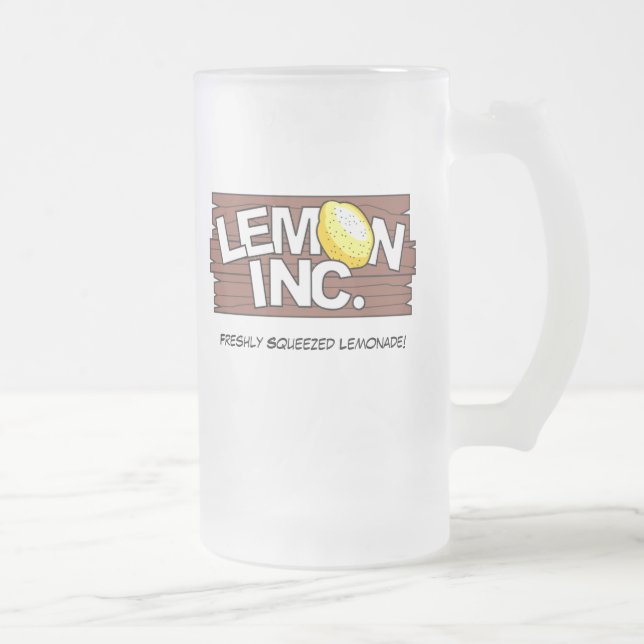 Tasse en verre de logo de Lemon Inc. (Droit)