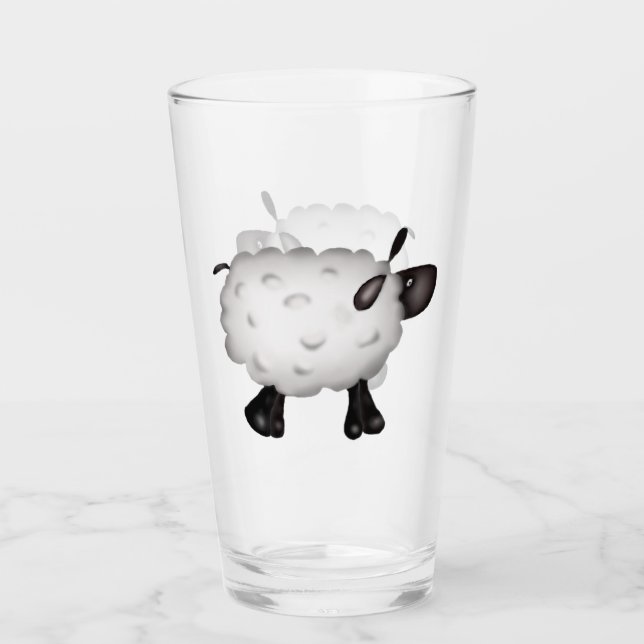Tasse en verre de moutons de pays (Devant)