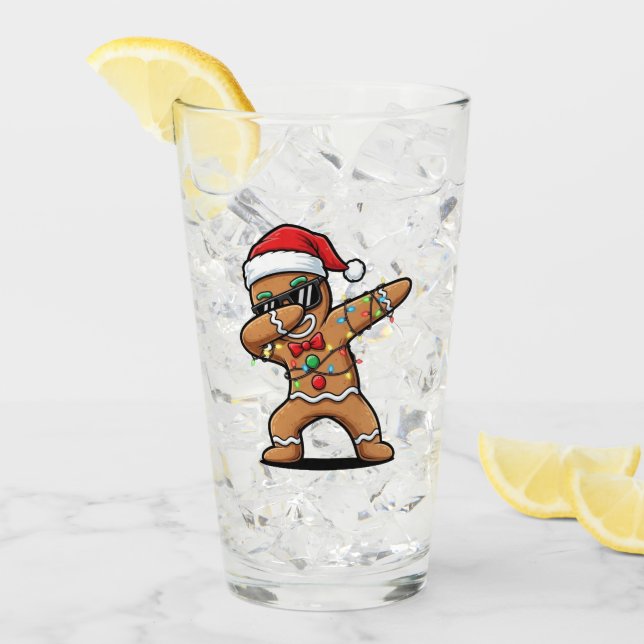 Tasse en verre de Noël (Devant glace)