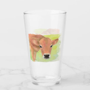Tasse en verre de vache à aquarelle