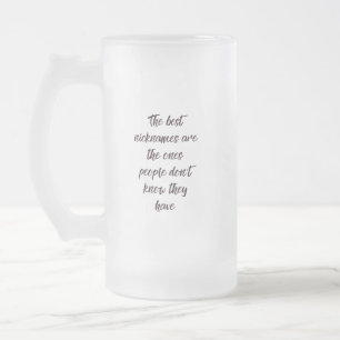 Tasse en verre dépoli avec citation drôle 