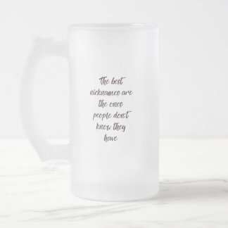 Tasse en verre dépoli avec citation drôle