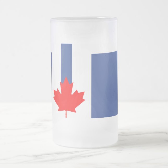 Tasse en verre dépoli avec le drapeau de Toronto,  (Centre)