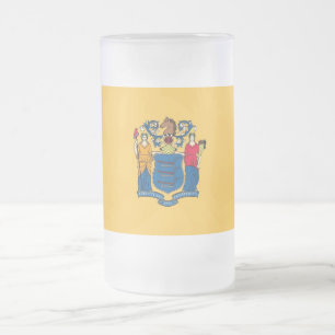 Tasse en verre dépoli avec le drapeau du New Jerse
