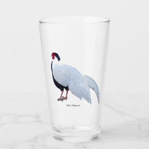 Tasse en verre Faisan argenté