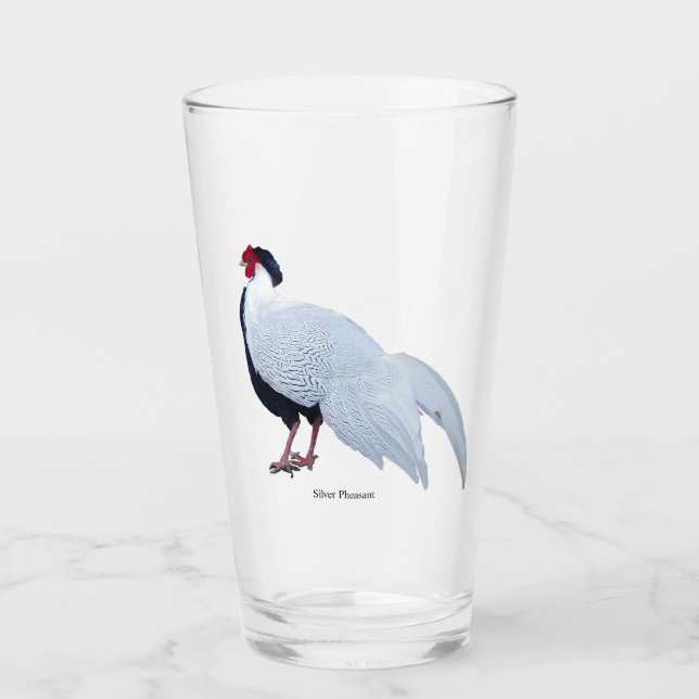 Tasse en verre Faisan argenté (Devant)