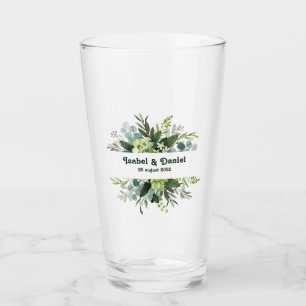 Tasse en verre florale moderne pour fille avec nom