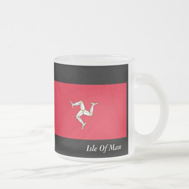 Tasse en verre givré de drapeau d'île de Man (Droit)