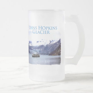 Tasse en verre givré de glacier de Johns Hopkins