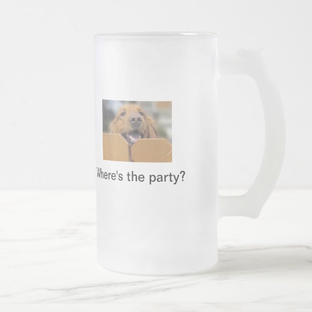 Tasse en verre givré de golden retriever, partie (Droit)