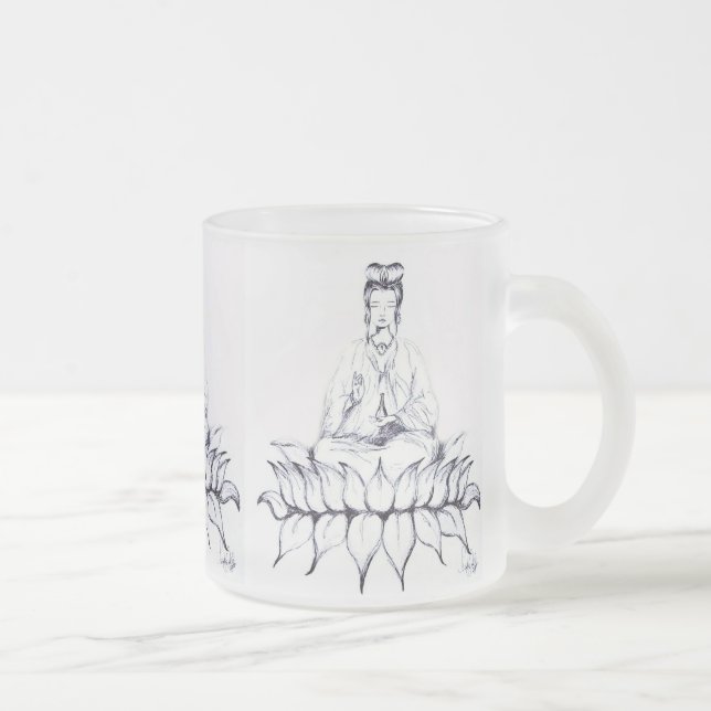 Tasse en verre givré de Kuan Yin (Droit)