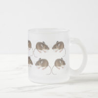 Tasse en verre givré de souris de cerfs communs