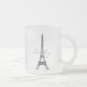 Tasse en verre givré de Tour Eiffel