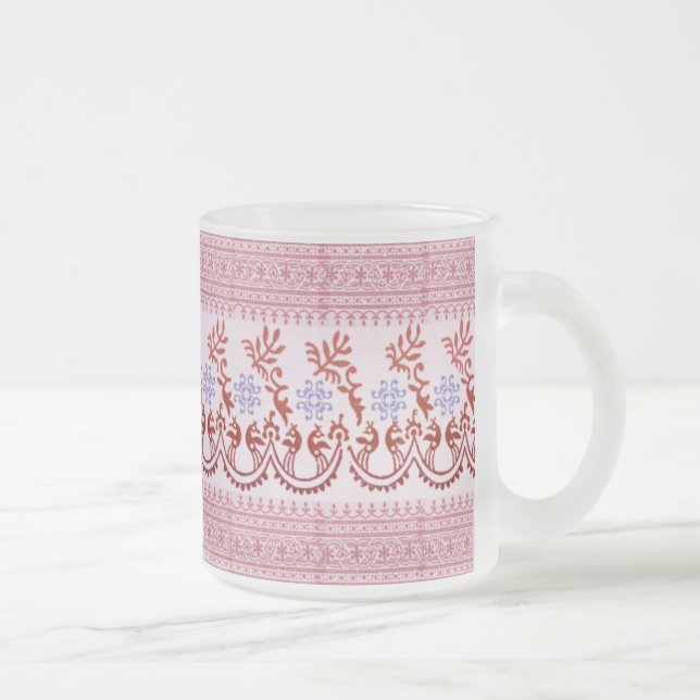 Tasse en verre givré - rouge indien (Droit)