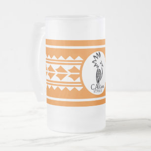 Tasse en verre glacé: Motif Tribal