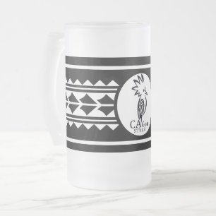 Tasse en verre glacé: Motif Tribal