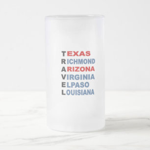 Tasse en verre glacé TRAVEL USA
