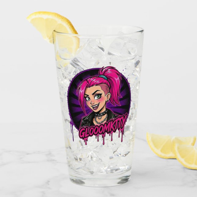 Tasse en verre Gloomkitty (Devant glace)