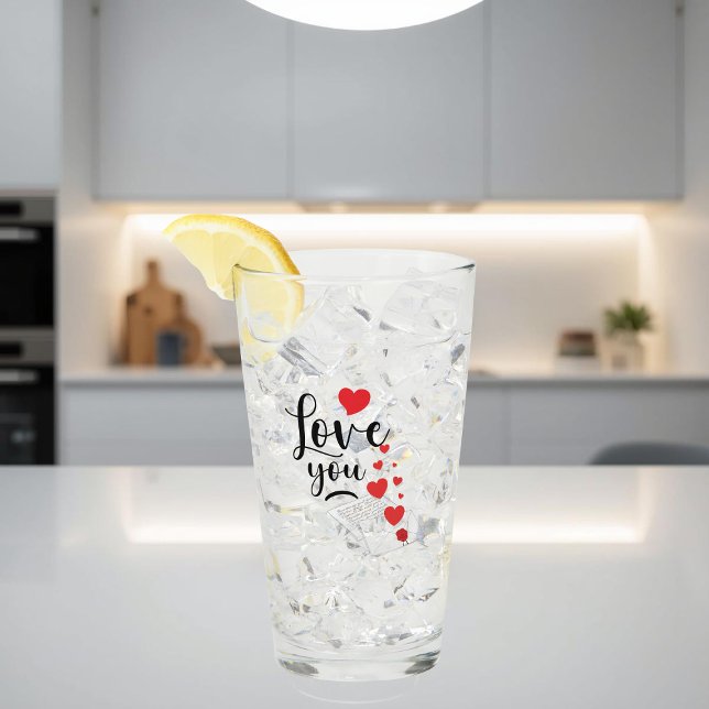 Tasse en verre Love You (Créateur téléchargé)
