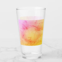 Tasse en verre marbré aquarelle de coucher de sole
