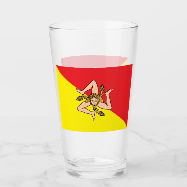 Tasse en verre patriotique avec drapeau de la Sici (Devant)