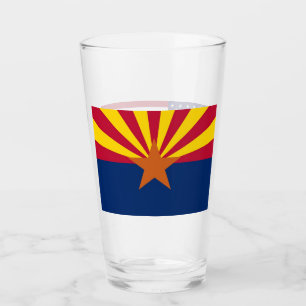 Tasse en verre patriotique avec drapeau de l'Arizo