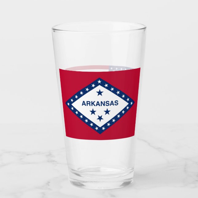 Tasse en verre patriotique avec drapeau de l'Arkan (Devant)