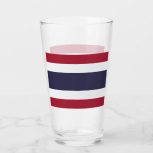 Tasse en verre patriotique avec drapeau de Thaïlan