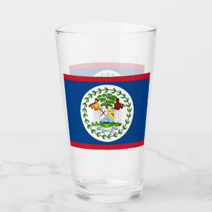 Tasse en verre patriotique avec drapeau du Belize
