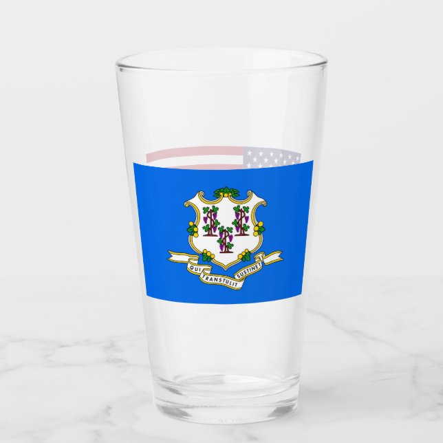 Tasse en verre patriotique avec drapeau du Connect (Devant)
