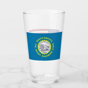 Tasse en verre patriotique avec drapeau du Dakota