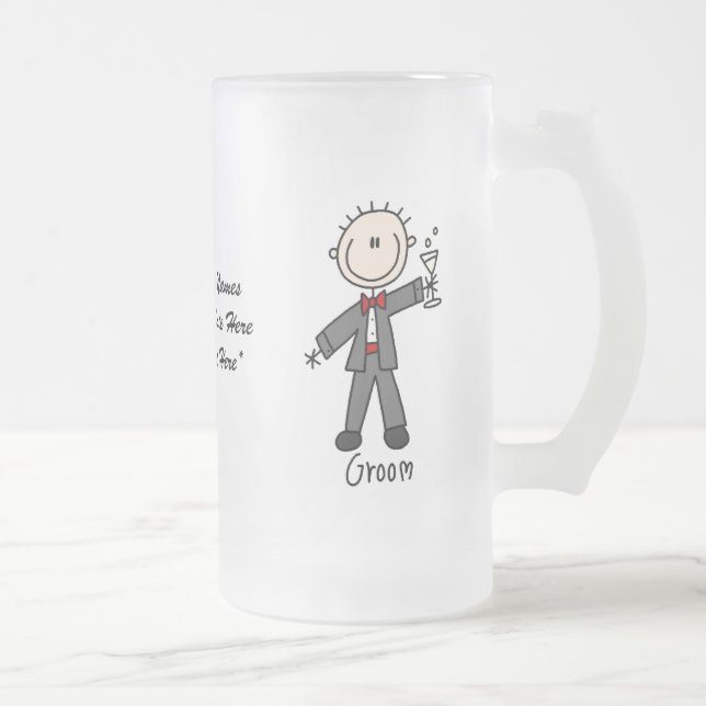 Tasse en verre personnalisable de marié (Droit)