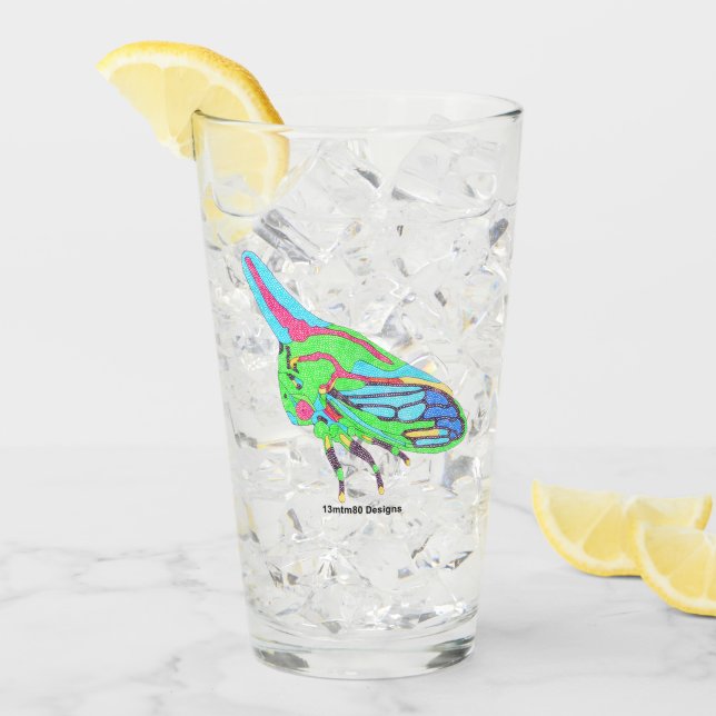 Tasse en verre - Sauterelle du chêne (Devant glace)