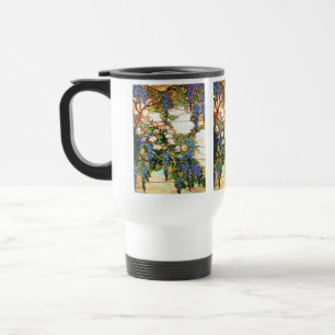 Tasse en verre souillé de Tiffany de glycines