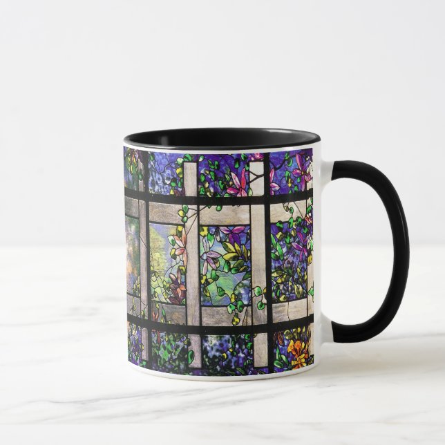 Tasse en verre souillé de Tiffany de jardin (Droite)