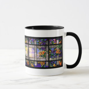 Tasse en verre souillé de Tiffany de jardin